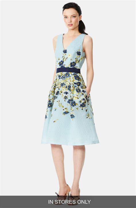 Carolina Herrera Floral Jacquard Fit And Flare Dress In Store Only