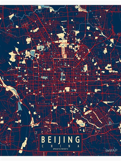 Beijing City Map Of China Hope Poster For Sale By Demap Artofit