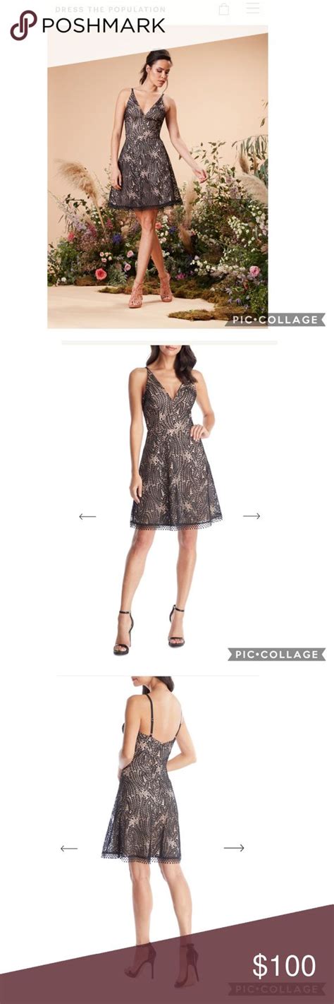 Sale⬇️🔥nwt Dress The Population Piper Mini Dress White Lace Mini