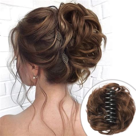 Bagun Ado Cabelo Bun Scrunchies Extens O Para As Mulheres Encaracolado