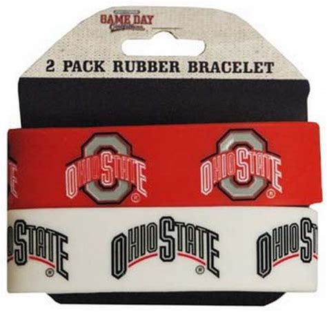 Ncaa Ohio State Buckeyes Wide Band Silicone Bracelet Pack Of 2 Team Color