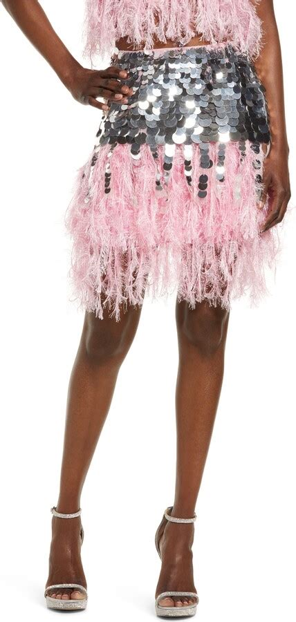 Asos Design Sequin Fringe Miniskirt Shopstyle