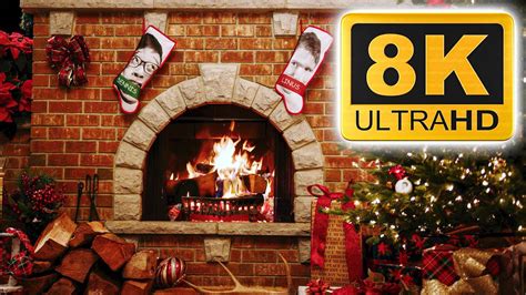 K Yule Log Fireplace With Crackling Fire Sounds Hours Youtube