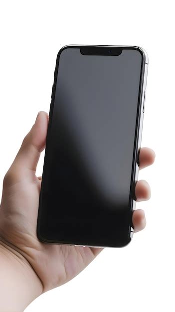 Mano masculina sosteniendo un teléfono inteligente negro con pantalla