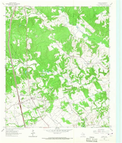 Classic USGS Leona Texas 7.5'x7.5' Topo Map – MyTopo Map Store