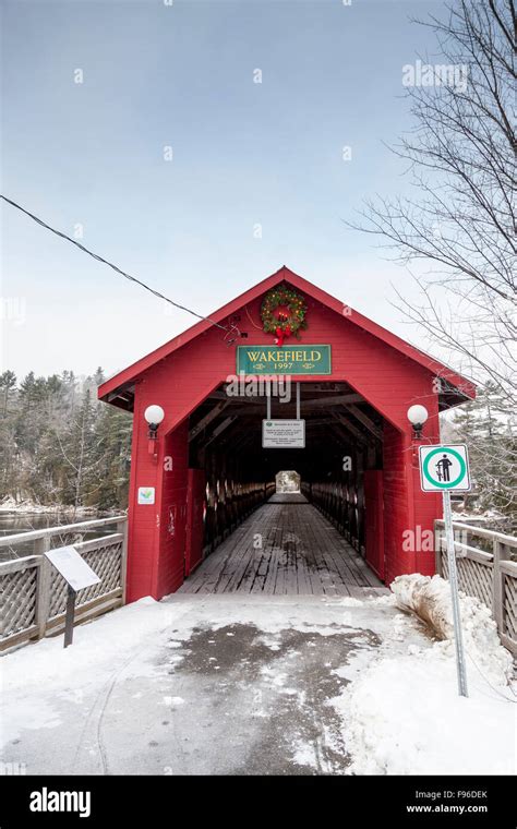 Looking Inside The Wakefield Covered Bridge At Wakefield Quebec