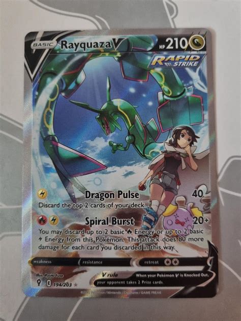 Origin Ln Pokemon Karta Rayquaza V Alt Art Evolving Skies Aukro