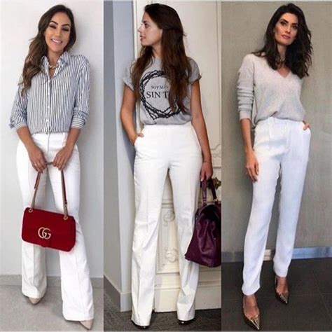 Pin By Marcia Ara Jo On Cal A Branca Fashion Casual White Jeans