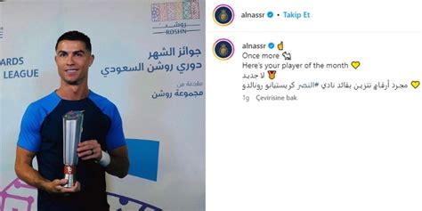 Al Nasr kulübü Cristiano Ronaldo yu ayın oyuncusu seçti Patronlar Dünyası