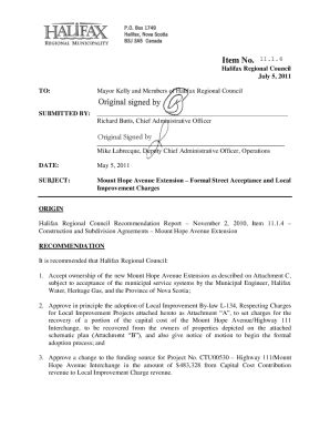 Fillable Online Proposed By Law L 134 Respecting Charges For Local