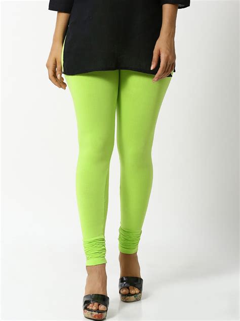 Buy De Moza Women Lime Green Solid Churidar Length Leggings Leggings For Women 13173098 Myntra