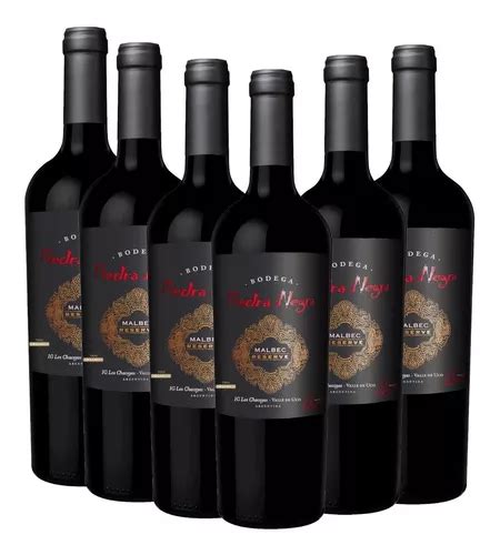 Caja X 6 Vino Piedra Negra Reserve Malbec Organic 750 Ml Envío gratis