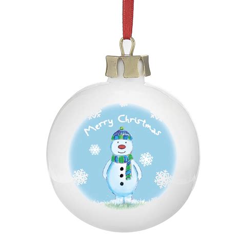 Personalised Snow Scene Snowman Bauble - Mypersonalisedchristmas