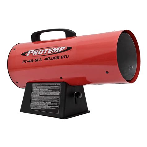 Protemp Pt 40 Gfa 40 000 Btu Propane Powered Forced Air Torpedo Heater Red Ebay