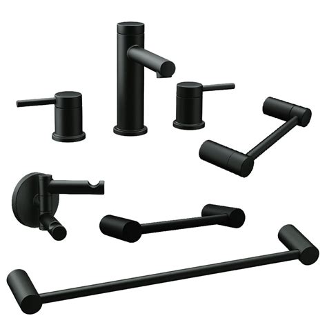 Shop Moen Align Matte Black Bathroom Hardware Set At