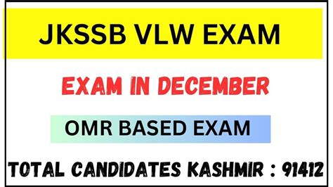 JKSSB VLW EXAM IN DECEMBER REVIEW OF ARRANGEMENTS OMR BASED EXAM