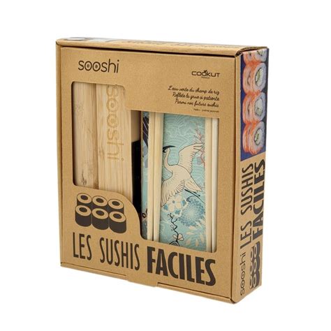 Sooshi Appareil Sushi Maki Facile Coffret Cadeau Avec Baguettes Et