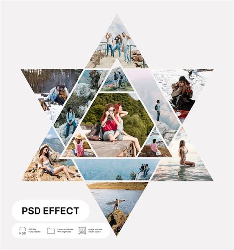 Efecto de foto de cuadrícula de collage Archivo PSD Gratis