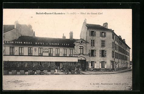 Cpa Saint Ouen Laumone Hotel Du Grand Cerf Ebay