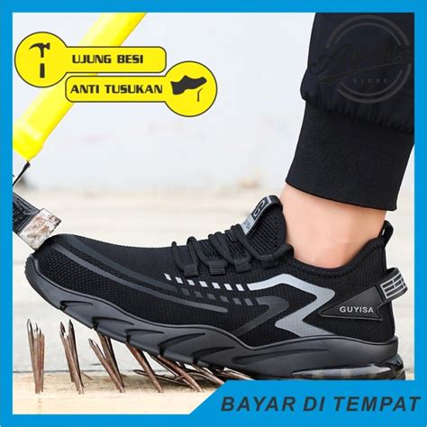 Jual Safety Sepatu Safety Sneakers Sport New Guyisa Abu Shopee Indonesia