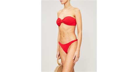 Hunza G Jean Nile Bandeau Bikini Set In Red Lyst