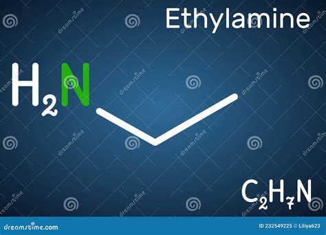 Ethylamine Organic Base Molecule. Skeletal Formula. Royalty-Free Stock ...