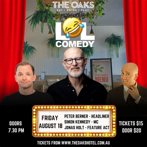 LOL Comedy @ The Oaks Hotel – 18 Aug 23 - LOL Comedy