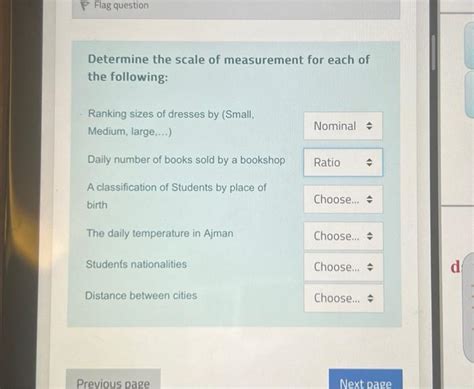 Solved Determine the scale of measurement for each of the | Chegg.com
