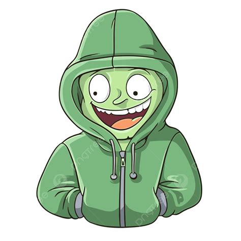 Hoodie Clipart Karakter Hijau Lain Dalam Kartun Hoodie Vektor Tudung