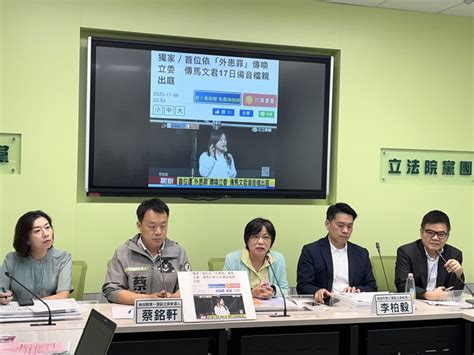 馬文君成首位外患罪遭傳喚的立委 民進黨團斥丟臉 政治 Newtalk新聞