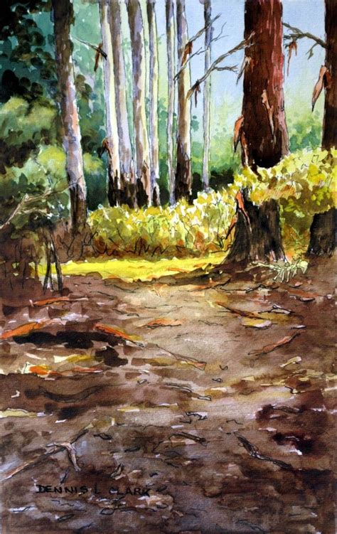 How To Paint Bluegum Trees In Forest In Watercolor Watercolor