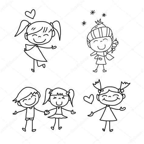 Hand drawing cartoon happy kids — Stock Vector © atthameeni #31486651