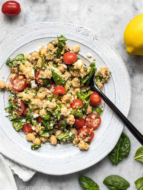 Spinach Chickpea And Quinoa Salad Recipe Budget Bytes