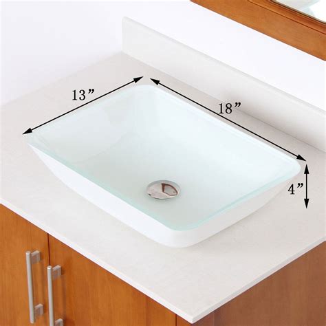 Elite White Rectangle Tempered Glass Bathroom Vessel Sink - Overstock ...