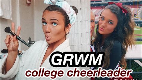 Grwm College Cheer Gameday How To Do Cheer Hair Makeup Youtube