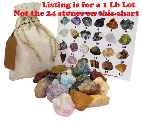 Mixed Rough Raw Natural Stones 1 Lb Bulk Reiki Chakra Healing Crystals