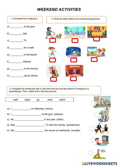 Weekend Activities English As A Second Language Esl Activity Live