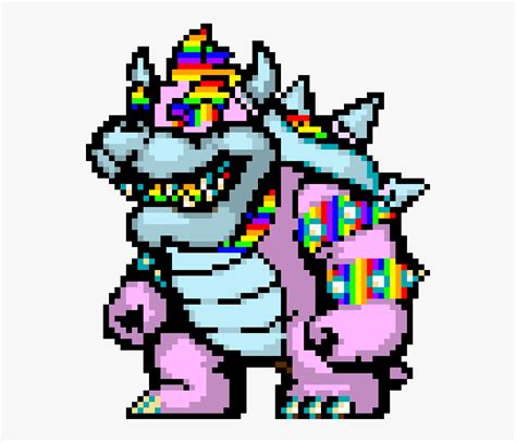 Rainbow Cloud Bowser - Mario Bowser Pixel Art Grid , Free Transparent Clipart - ClipartKey