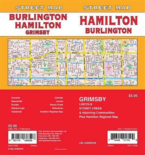 Hamilton / Burlington / Grimsby, Ontario Street Map - GM Johnson Maps