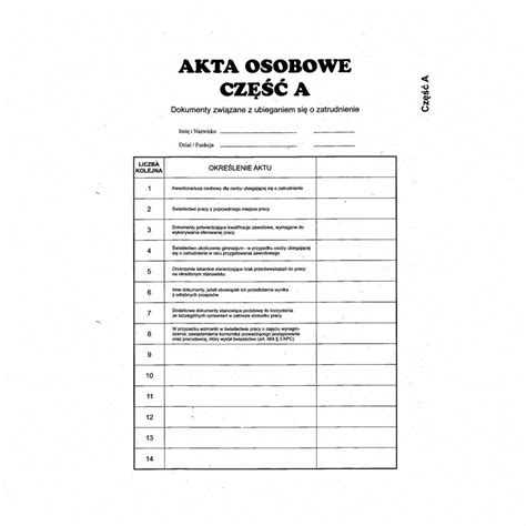 Przek Adki A Abc Do Akt Osobowych Bia E Szt Archiwizacja