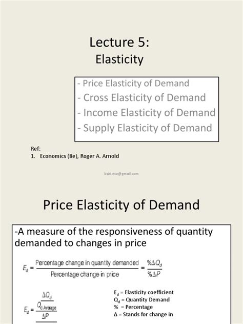 L-5 Microeconomics Elasticity | PDF | Elasticity (Economics) | Price Elasticity Of Demand