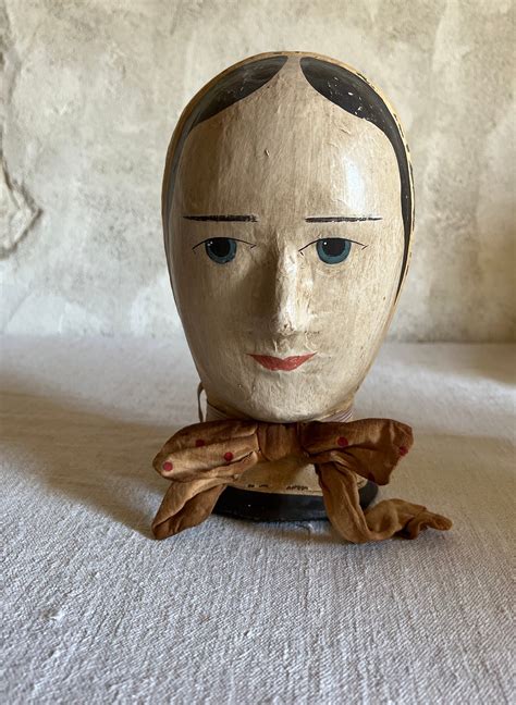 Vintage French Papier Mache Marotte Head Bust S France Etsy