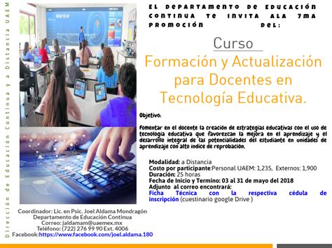 Formación Y Actualización En Tecnología Educativa Con Énfasis En Elaboración De Material En