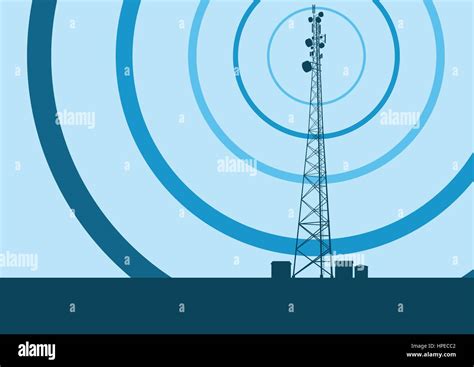 Telecommunication Tower With Television Antennas And Satellite Dish