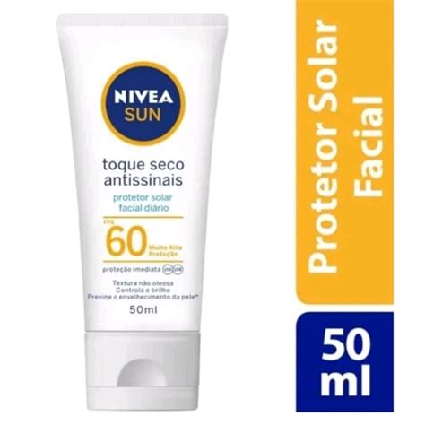 Protetor Solar Facial Nivea Sun Toque Seco Antissinais FPS 60 50ml