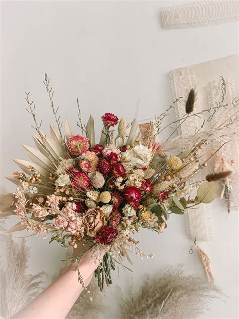 Rustic Dried Flowers Bridal Bouquet Meadow Dried Flowers Etsy