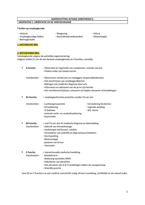 Samenvatting Theorie Van De Vpk Samenvatting Actuele Zorgthemas