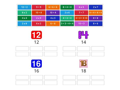 Sumas Y Multiplicaciones 2 Agrupa Las 6 Cuentas Que Te Dan El Mismo Resultado En El Grupo