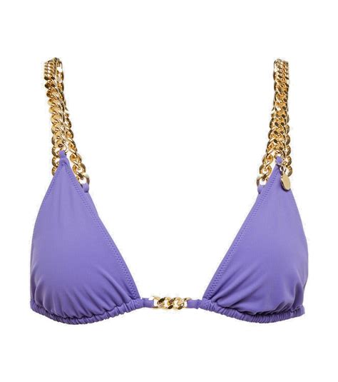 Stella Mccartney Chain Trimmed Triangle Bikini Top Stella Mccartney