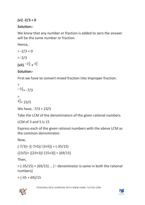 Ncert Solutions For Class 7 Maths Chapter 9 Rational Numbers